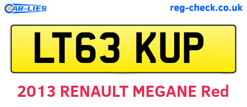 LT63KUP are the vehicle registration plates.