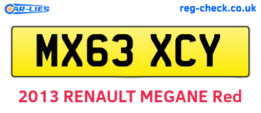 MX63XCY are the vehicle registration plates.