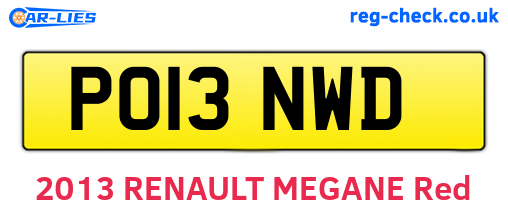 PO13NWD are the vehicle registration plates.