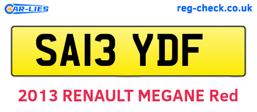 SA13YDF are the vehicle registration plates.