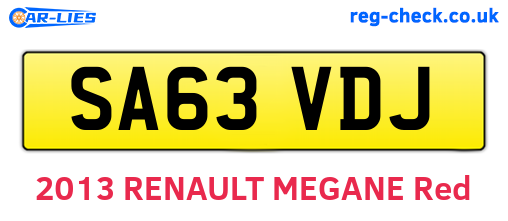 SA63VDJ are the vehicle registration plates.