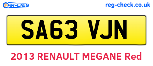 SA63VJN are the vehicle registration plates.