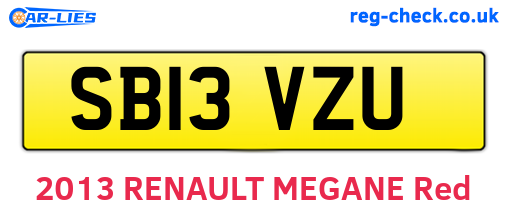 SB13VZU are the vehicle registration plates.
