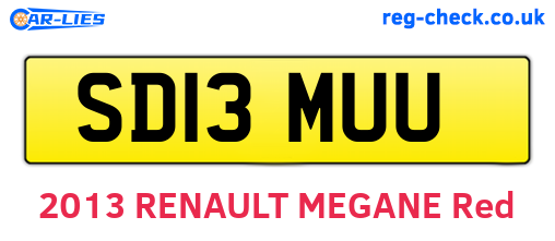 SD13MUU are the vehicle registration plates.