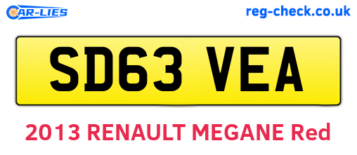 SD63VEA are the vehicle registration plates.