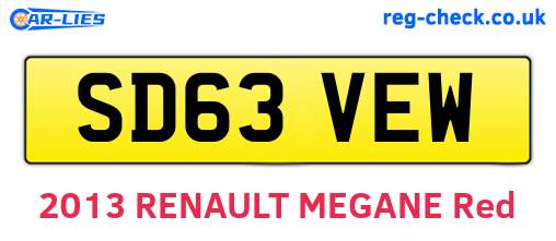 SD63VEW are the vehicle registration plates.
