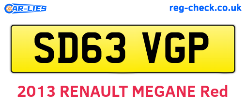 SD63VGP are the vehicle registration plates.
