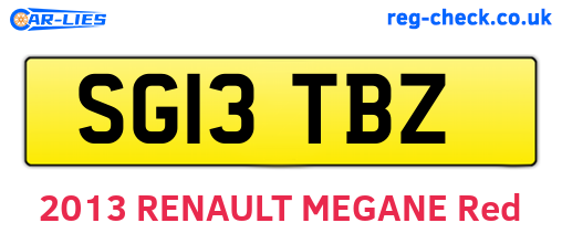 SG13TBZ are the vehicle registration plates.