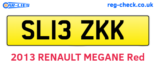 SL13ZKK are the vehicle registration plates.