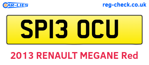 SP13OCU are the vehicle registration plates.