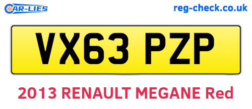 VX63PZP are the vehicle registration plates.