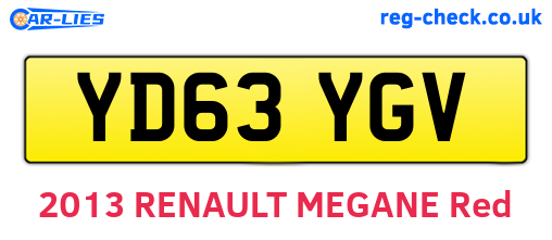 YD63YGV are the vehicle registration plates.