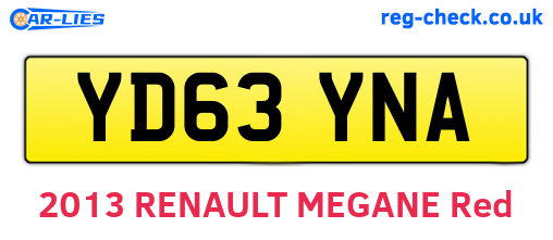 YD63YNA are the vehicle registration plates.