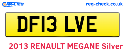 DF13LVE are the vehicle registration plates.