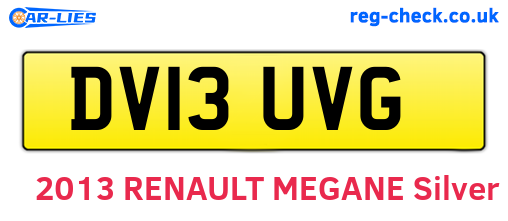 DV13UVG are the vehicle registration plates.