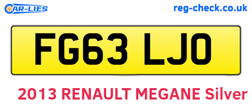 FG63LJO are the vehicle registration plates.