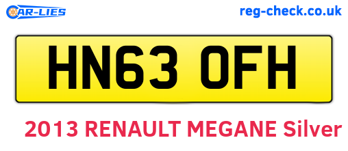 HN63OFH are the vehicle registration plates.