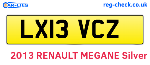LX13VCZ are the vehicle registration plates.