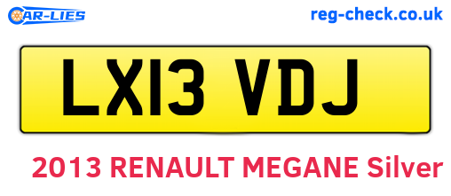 LX13VDJ are the vehicle registration plates.
