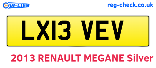 LX13VEV are the vehicle registration plates.