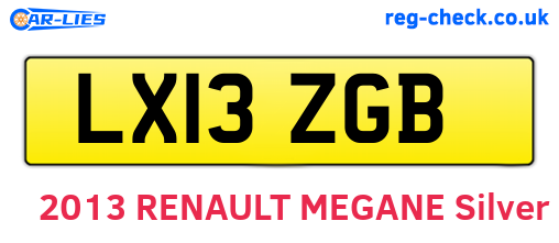 LX13ZGB are the vehicle registration plates.