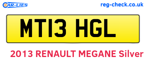 MT13HGL are the vehicle registration plates.