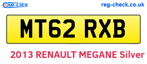 MT62RXB are the vehicle registration plates.