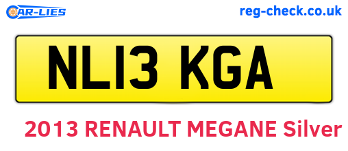 NL13KGA are the vehicle registration plates.