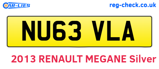 NU63VLA are the vehicle registration plates.
