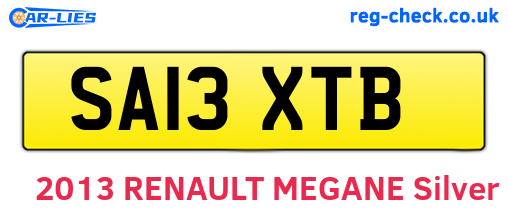 SA13XTB are the vehicle registration plates.
