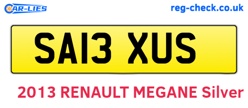 SA13XUS are the vehicle registration plates.