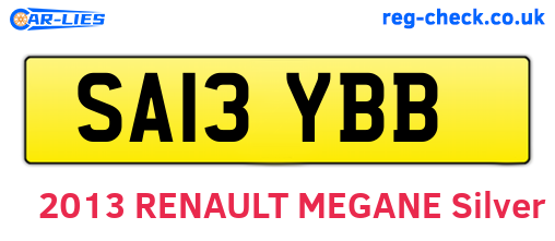 SA13YBB are the vehicle registration plates.