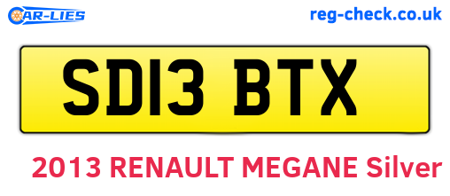SD13BTX are the vehicle registration plates.