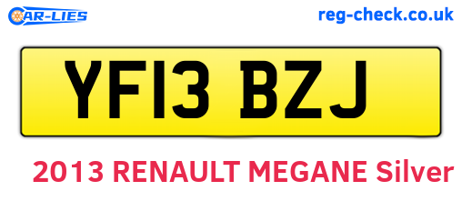 YF13BZJ are the vehicle registration plates.
