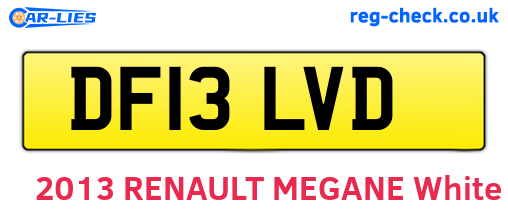 DF13LVD are the vehicle registration plates.