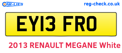 EY13FRO are the vehicle registration plates.