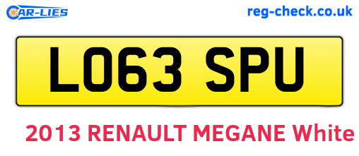 LO63SPU are the vehicle registration plates.