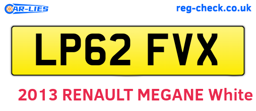LP62FVX are the vehicle registration plates.