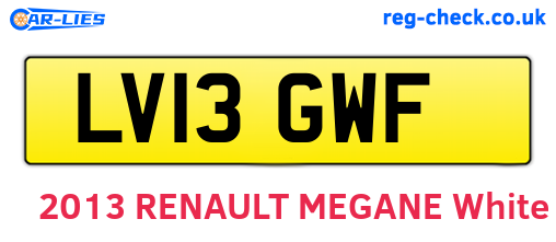 LV13GWF are the vehicle registration plates.
