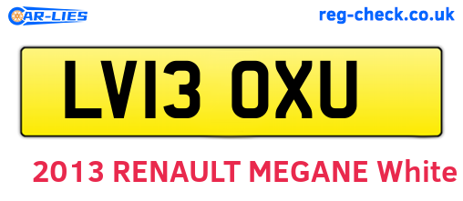 LV13OXU are the vehicle registration plates.