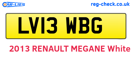 LV13WBG are the vehicle registration plates.
