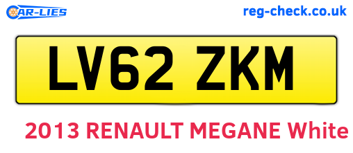 LV62ZKM are the vehicle registration plates.