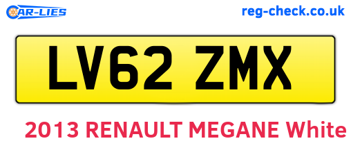 LV62ZMX are the vehicle registration plates.