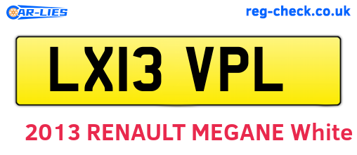 LX13VPL are the vehicle registration plates.