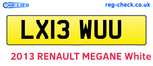 LX13WUU are the vehicle registration plates.