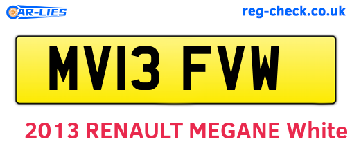 MV13FVW are the vehicle registration plates.