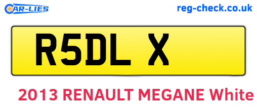 R5DLX are the vehicle registration plates.