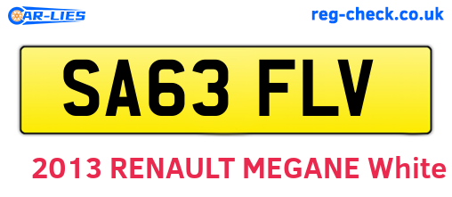 SA63FLV are the vehicle registration plates.