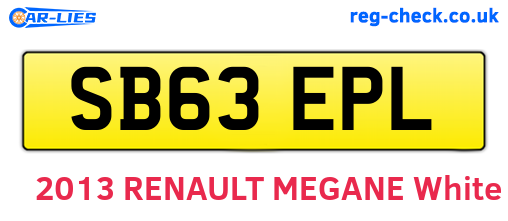 SB63EPL are the vehicle registration plates.