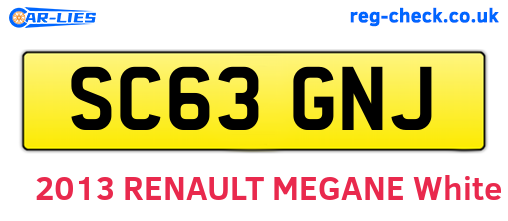 SC63GNJ are the vehicle registration plates.